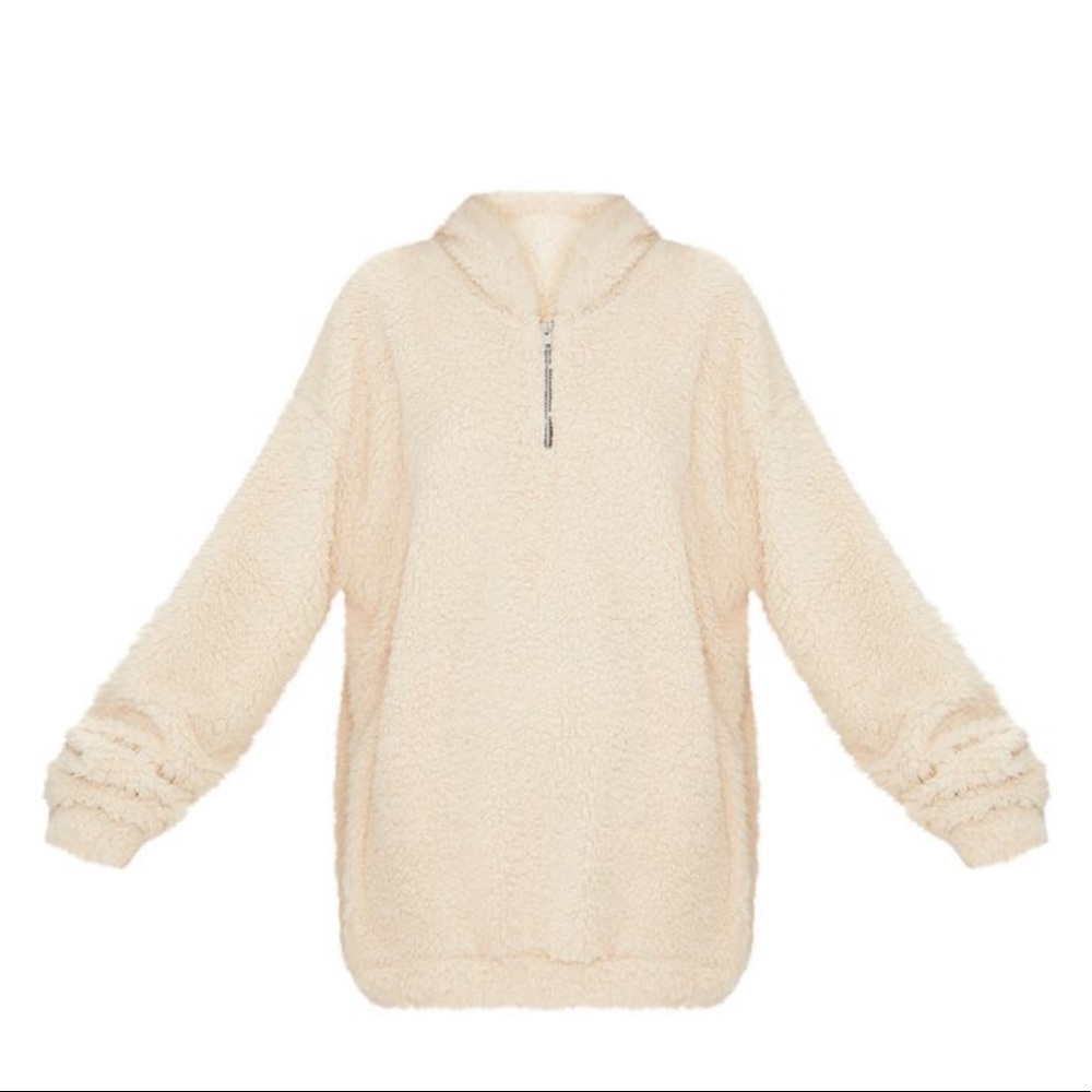 Cream Teddy Bear Quarter Zip